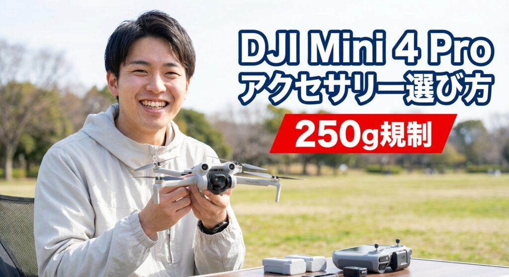 - DJI Mini 4 Proアクセサリー選び方｜必須品と250g規制