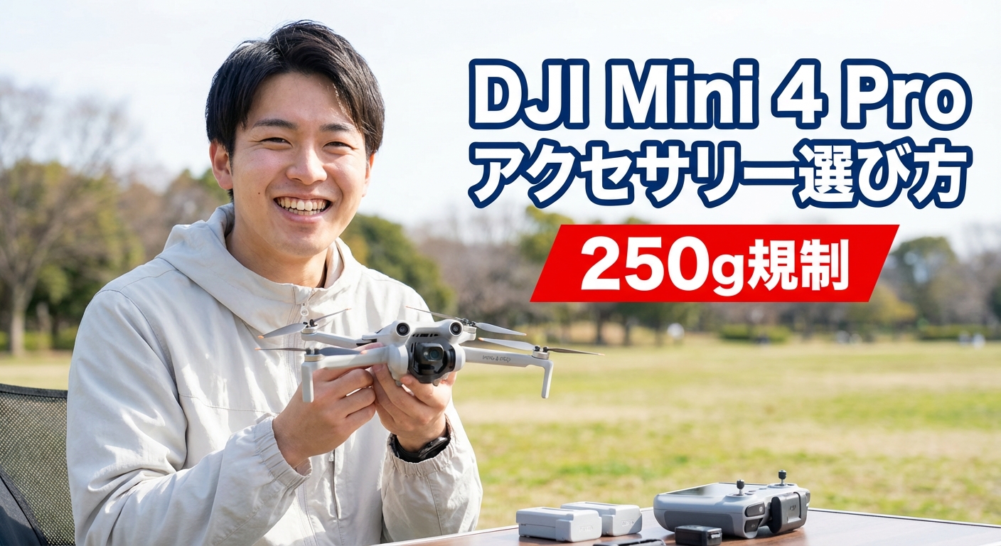- DJI Mini 4 Proアクセサリー選び方｜必須品と250g規制