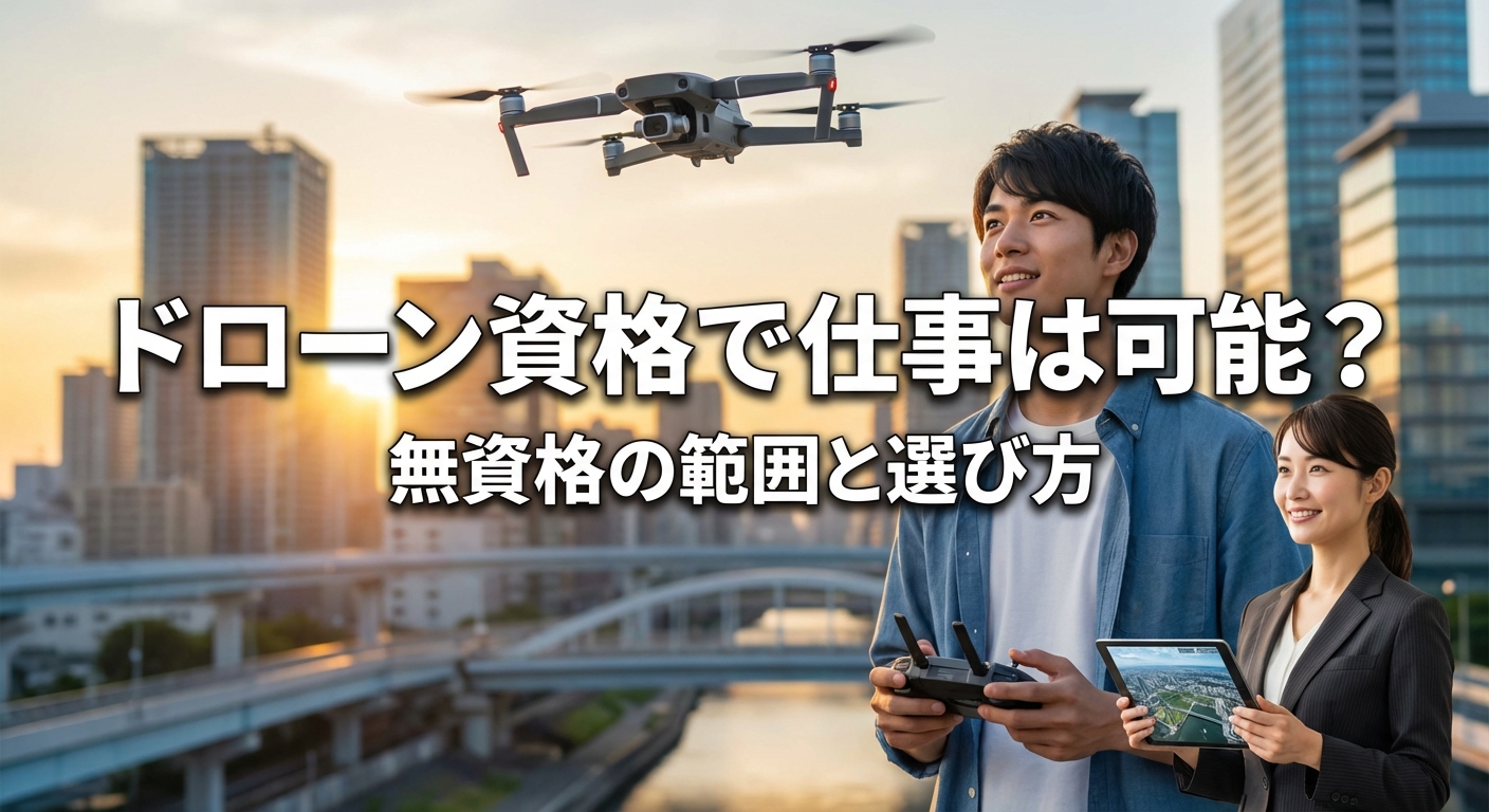 ドローン資格で仕事は可能？無資格の範囲と選び方