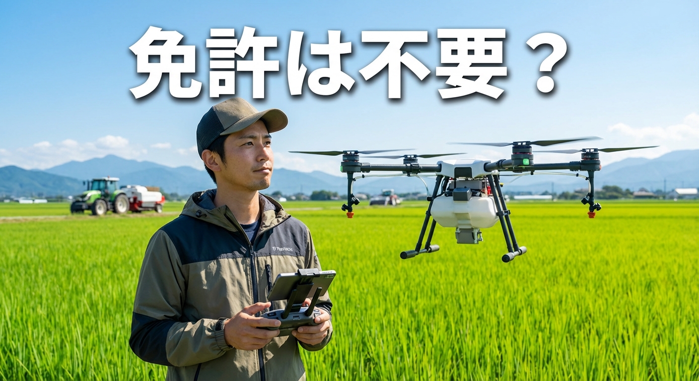 農業用ドローン免許は不要？技能認定と飛行申請を解説