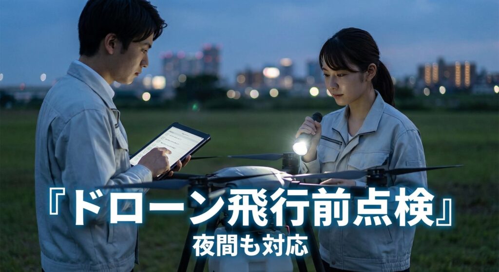 ドローン飛行前点検の義務と手順｜夜間も対応