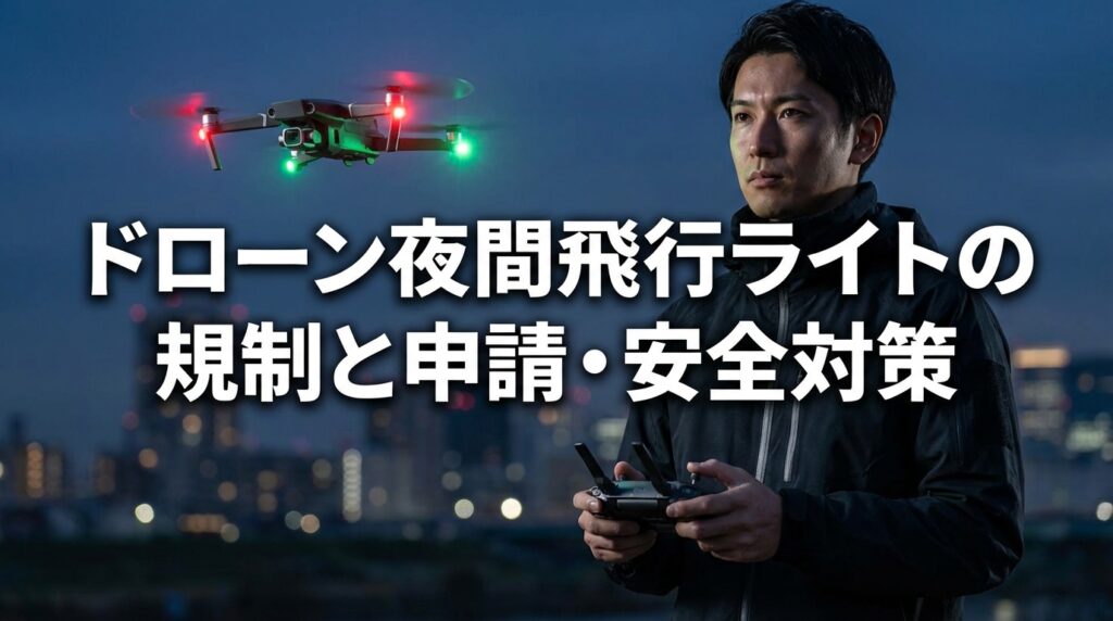 ドローン夜間飛行ライトの規制と申請・安全対策